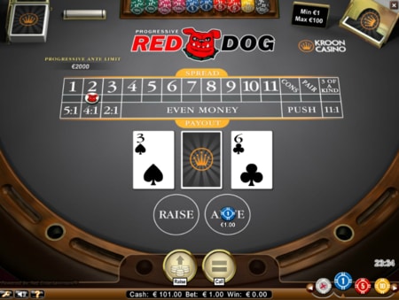 red dog screenshot valt de 3e kaart tussen de twee openingskaarten?