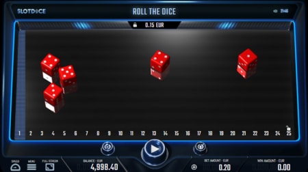screenshot SlotDice Yahtzee-style dobbelspel