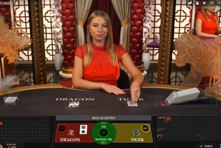 Online Dragon Tiger of in het live casino