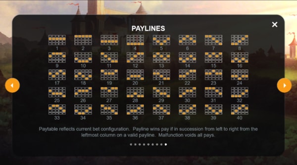 voorbeeld slotgame met 40 winlijnen